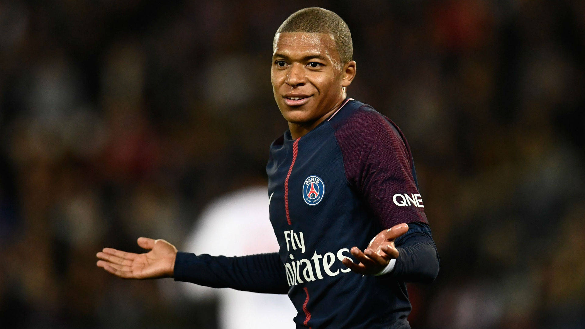 Kylian Mbappe Shrugging Confused Pose