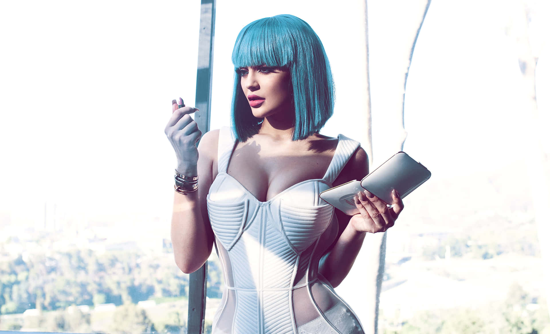 Kylie Jenner radiates beauty and glamour Wallpaper