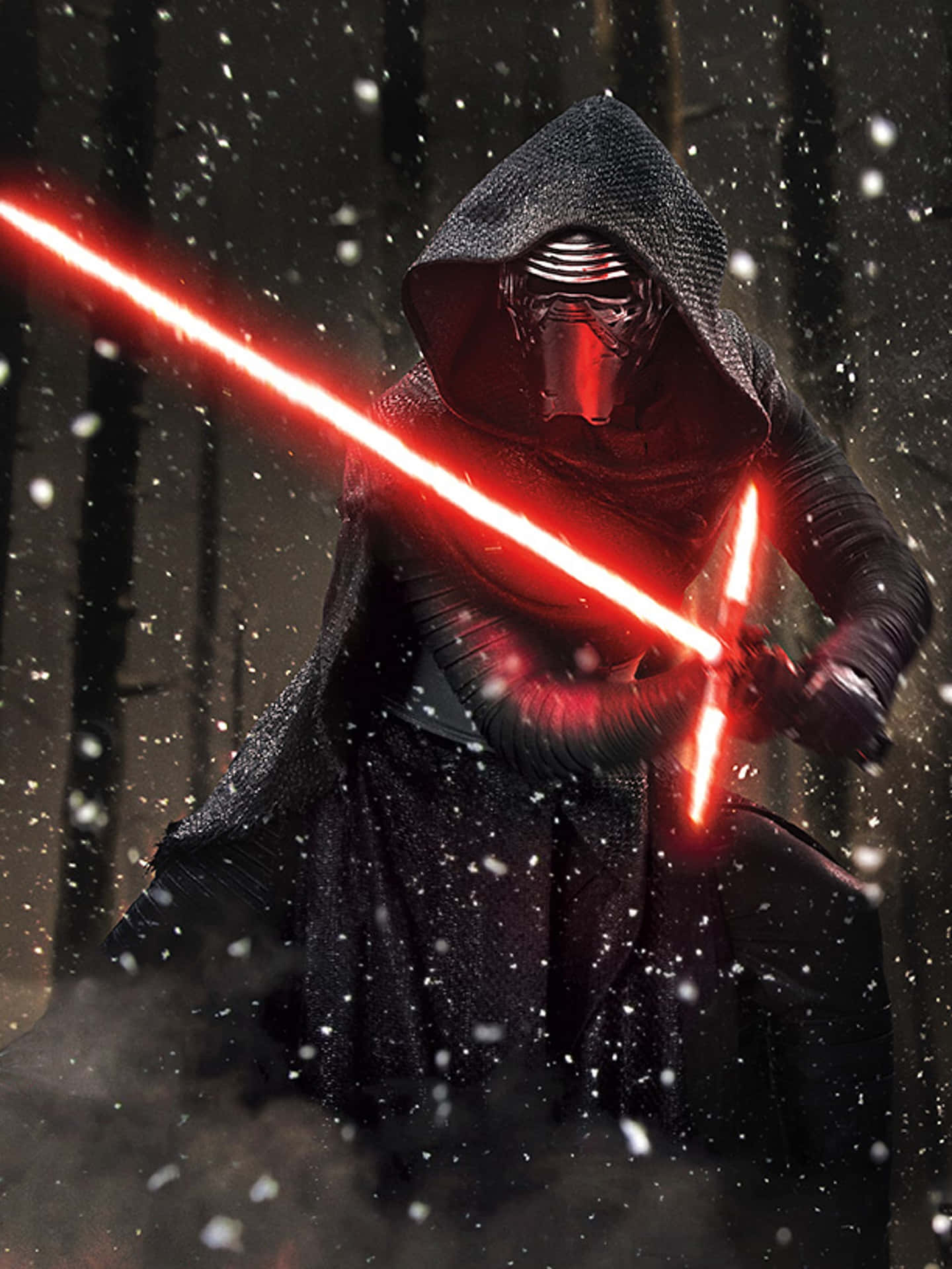 Dark side of the force, textured artwork of Kylo Ren on an Iphone. Wallpaper