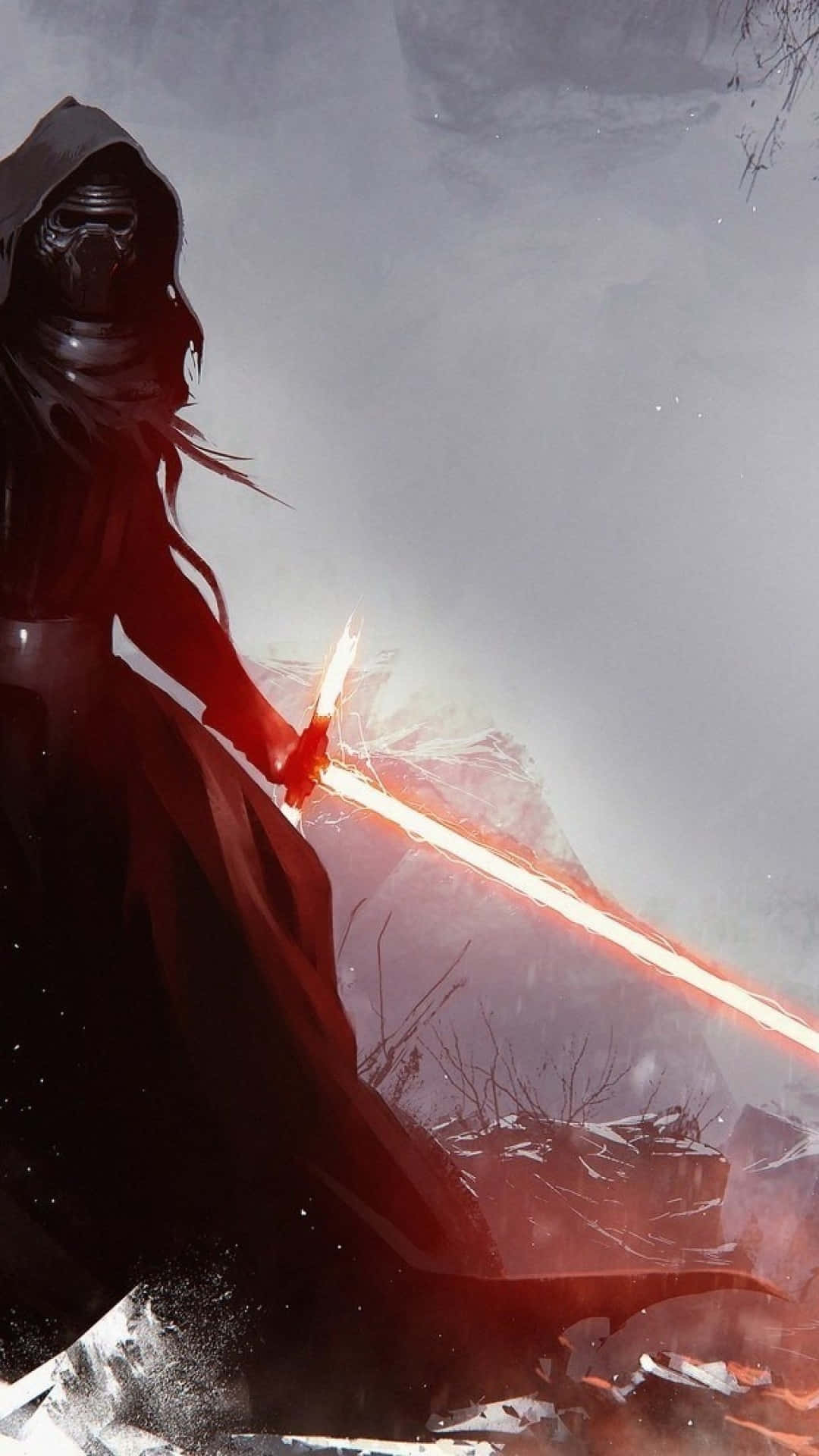Stay connected with the force with Kylo Ren's new Iphone. Wallpaper