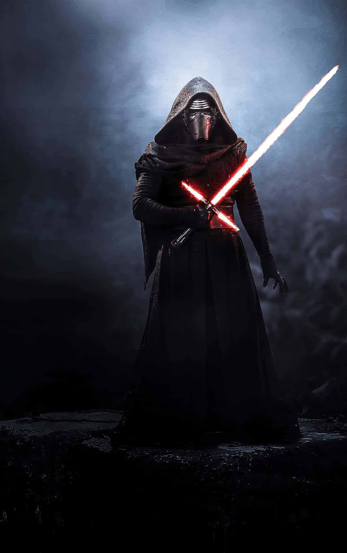 Let the Dark Side of the Force guide your way with Kylo Ren phone wallpaper Wallpaper