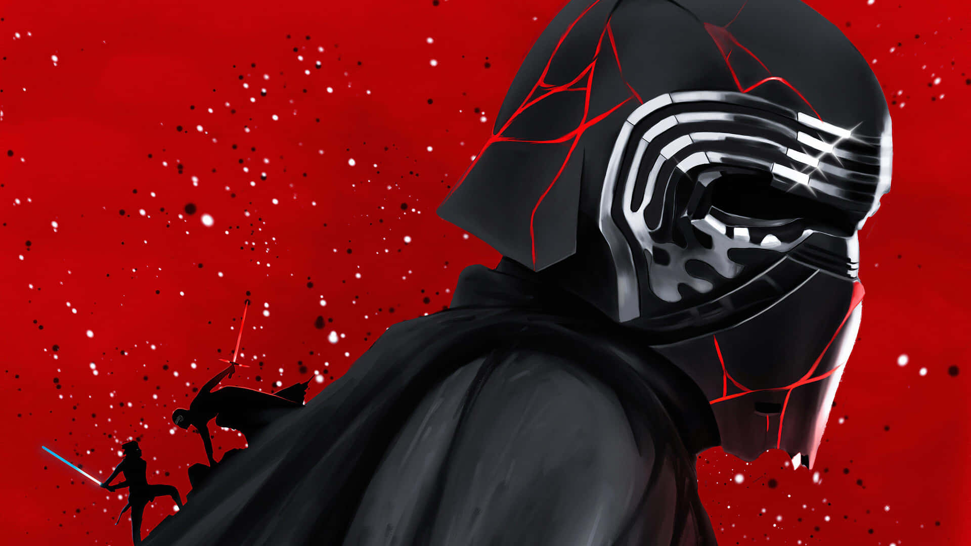 Kylo Ren Red Splatter Art Wallpaper