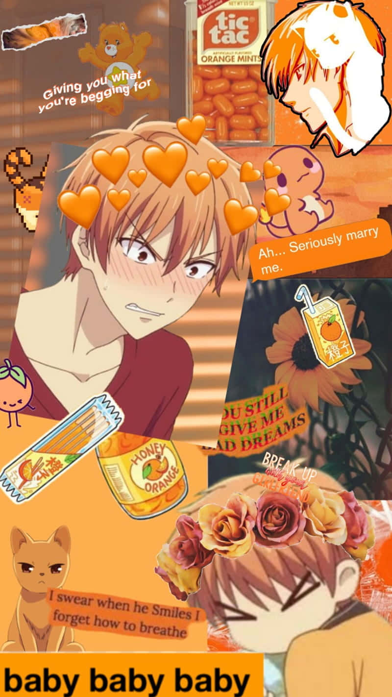 Kyo Centric Collage Fruits Basket Achtergrond