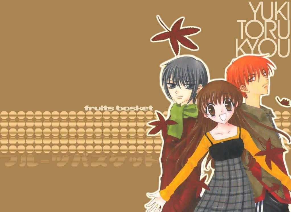 Artede Fans De Kyo, Tohru Y Yuki Del Anime De Fruits Basket. Fondo de pantalla