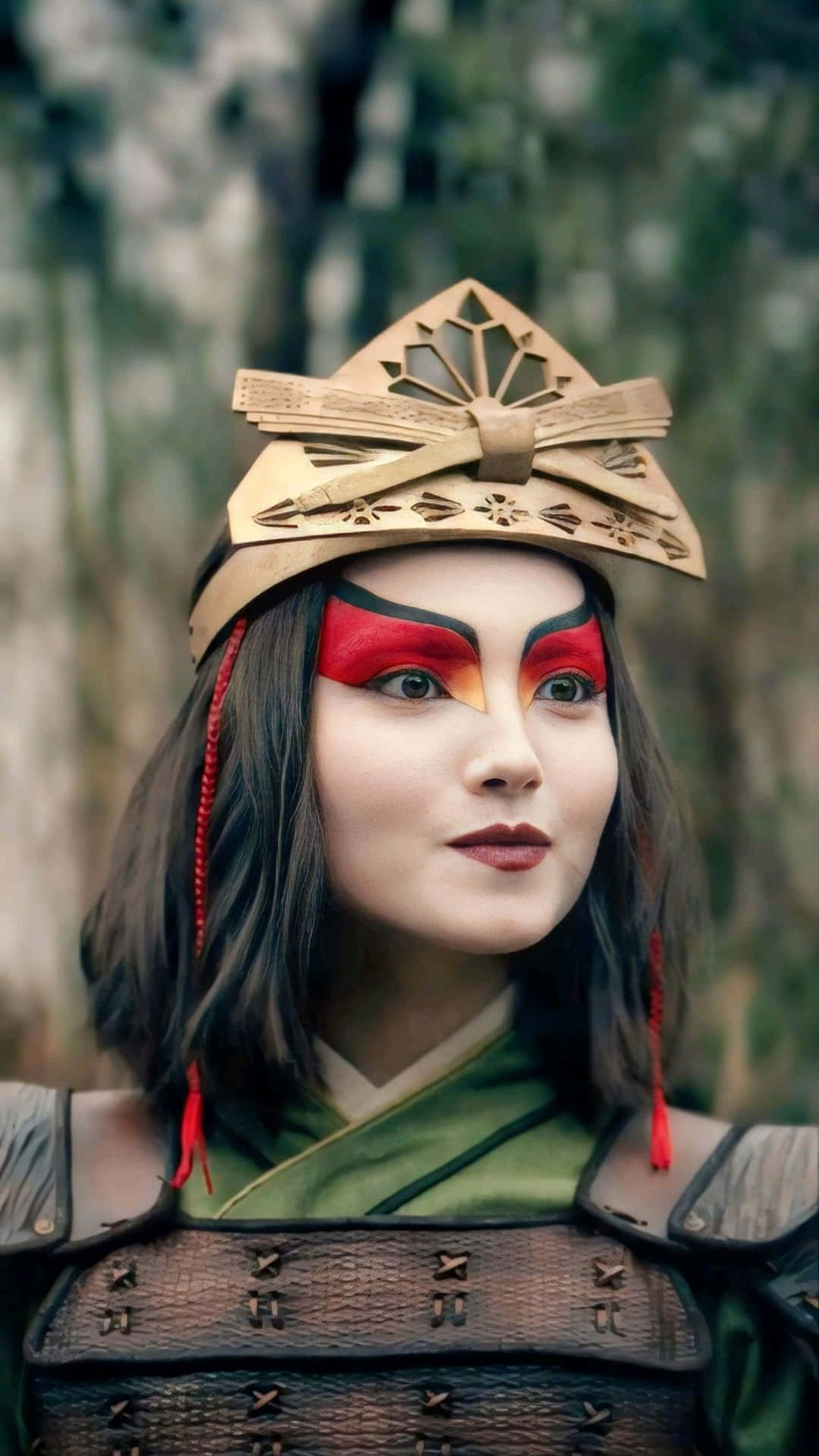 Kyoshi Krijger Cosplay Portret Achtergrond