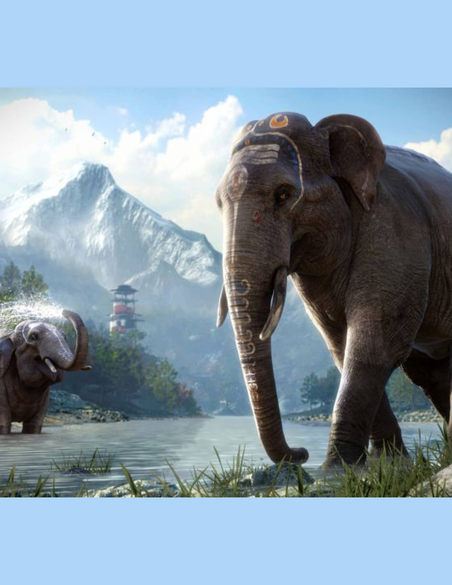 Elefantesde Kyrat En Far Cry 4 Hd Para Teléfono. Fondo de pantalla