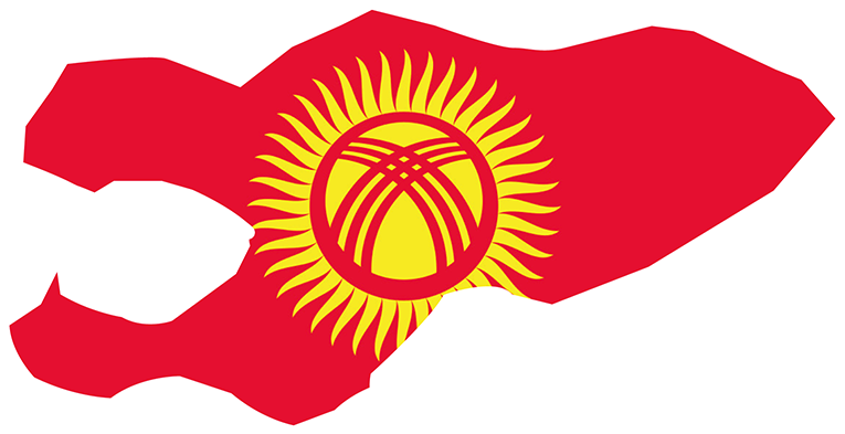 Kyrgyzstan Flag Map PNG
