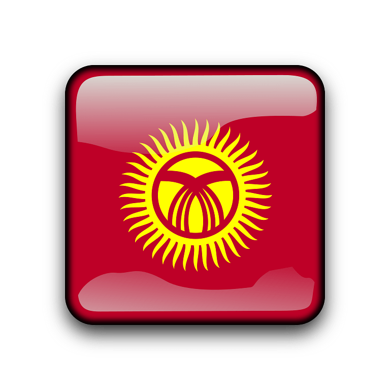 Kyrgyzstan National Flag Button PNG