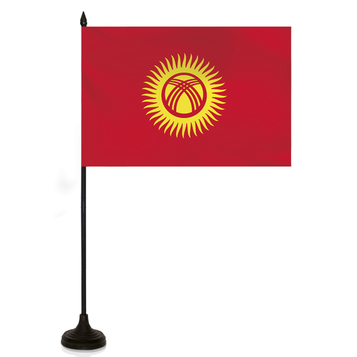 Kyrgyzstan National Flagon Pole PNG