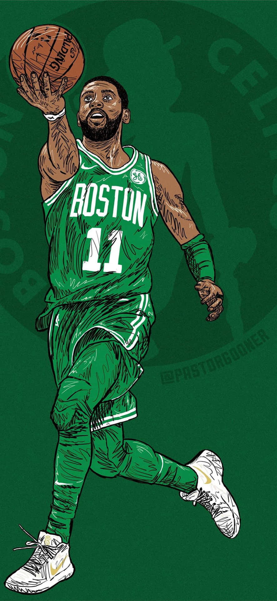 Boston Celtics Dunk By Drew Mcdonald Wallpaper