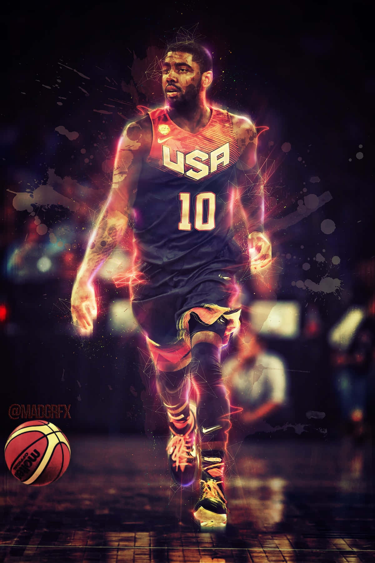 A Basketball Player In A Red Uniform Wallpaper