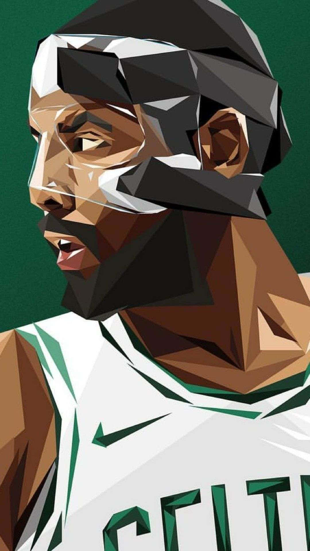 Kyrie Irving with his New Iphone Wallpaper