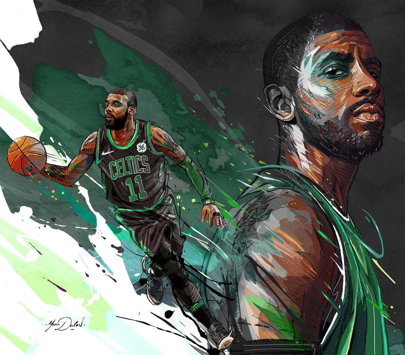 Basketball Star Kyrie Irving looks cool in his off-court style. Wallpaper
