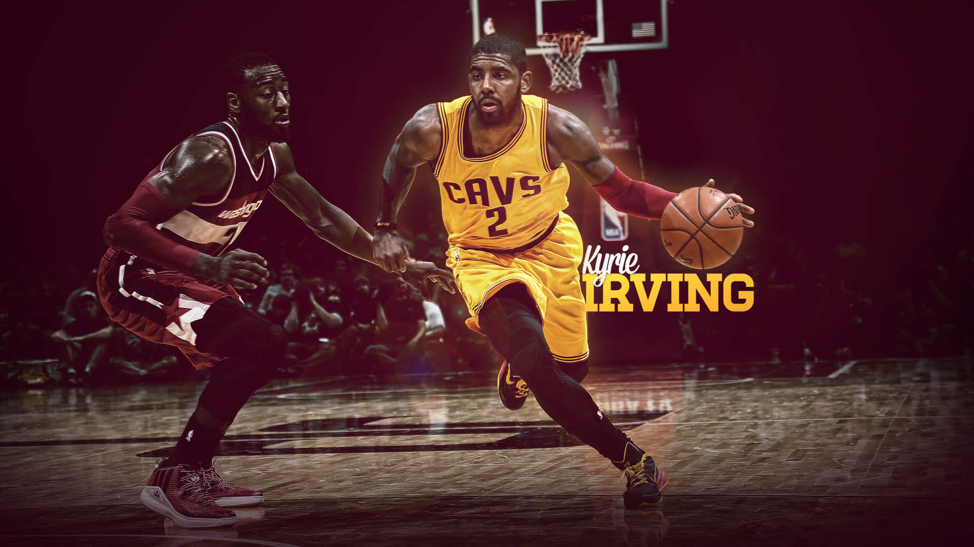 Kyrie Irving pauses for a quick cool-down after a intense training session. Wallpaper