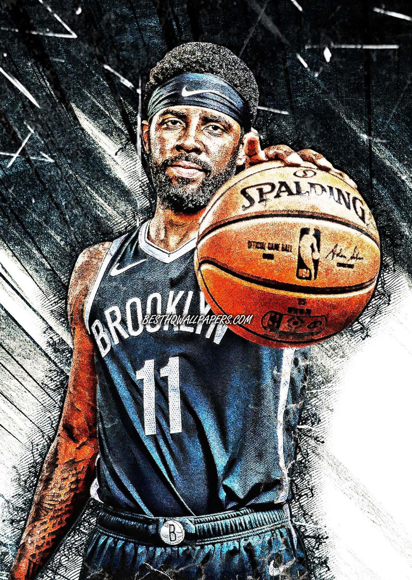 Download Kyrie Irving looking cool in the jersey of the Brooklyn Nets  Wallpaper