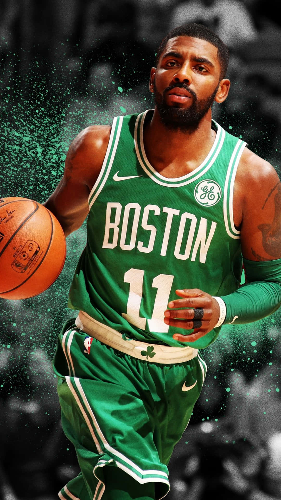 Cool Kyrie Irving Taking a Jump Shot Wallpaper
