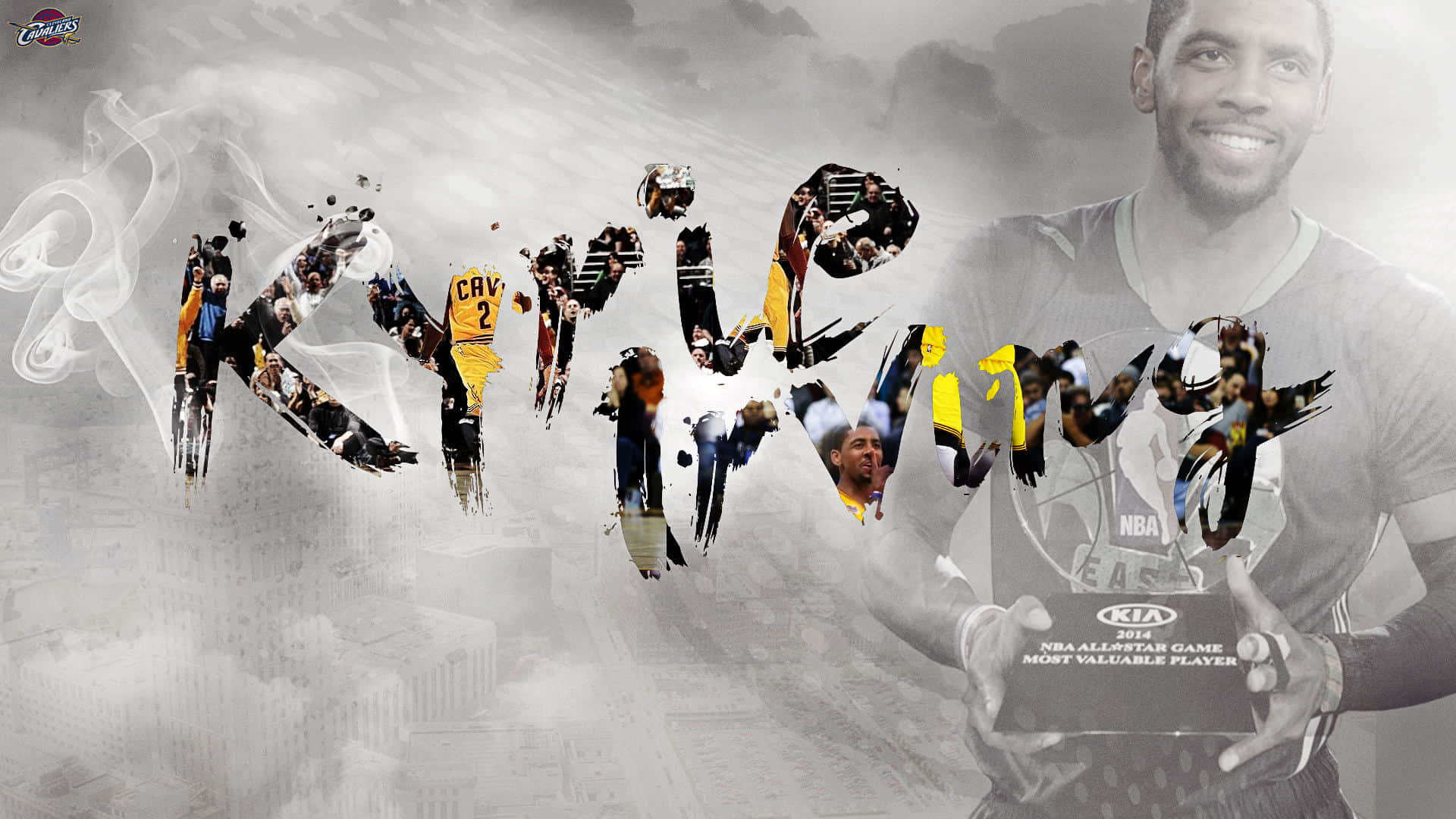 Professional basketball players Kyrie Irving in a cool pose. Wallpaper