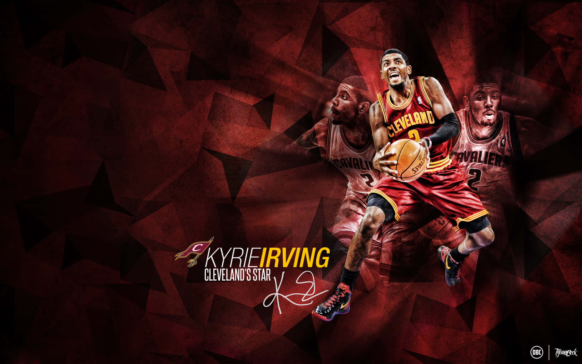 Professional Basketball Player Kyrie Irving Looks Cool and Determined On the Court Wallpaper