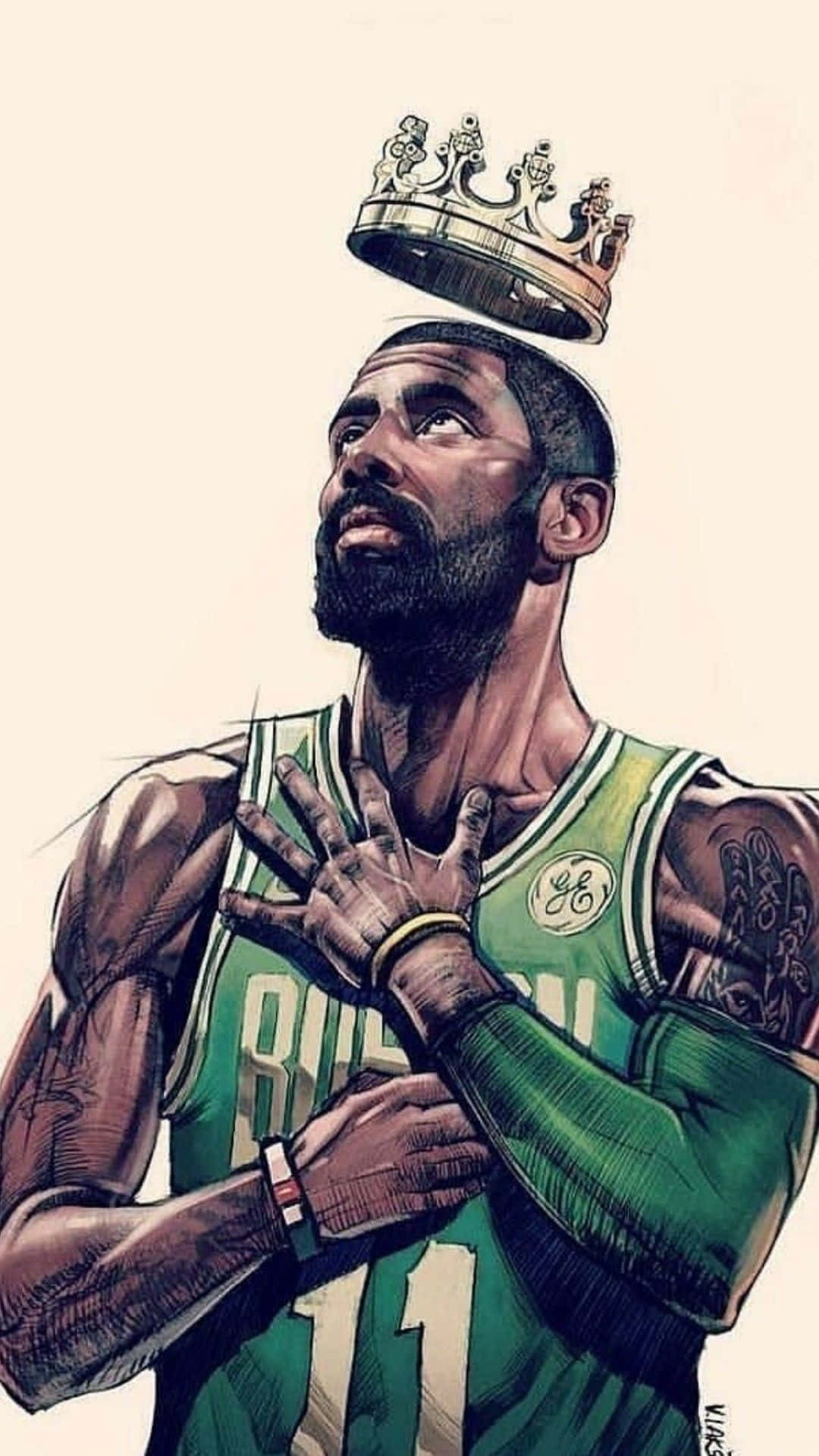 Kyrie Irving sporting a cool pose Wallpaper