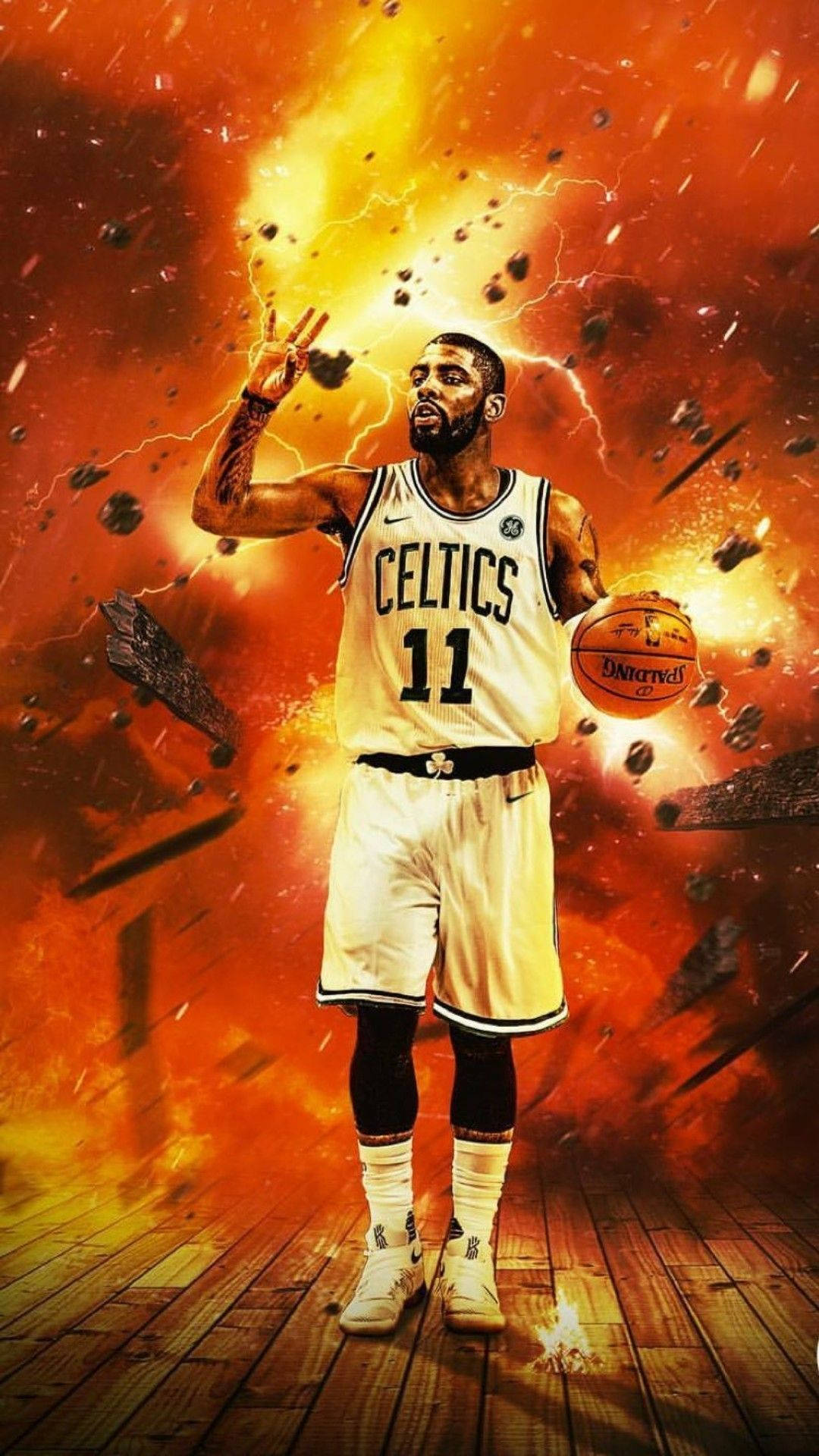 Kyrie Irving In Fire Wallpaper