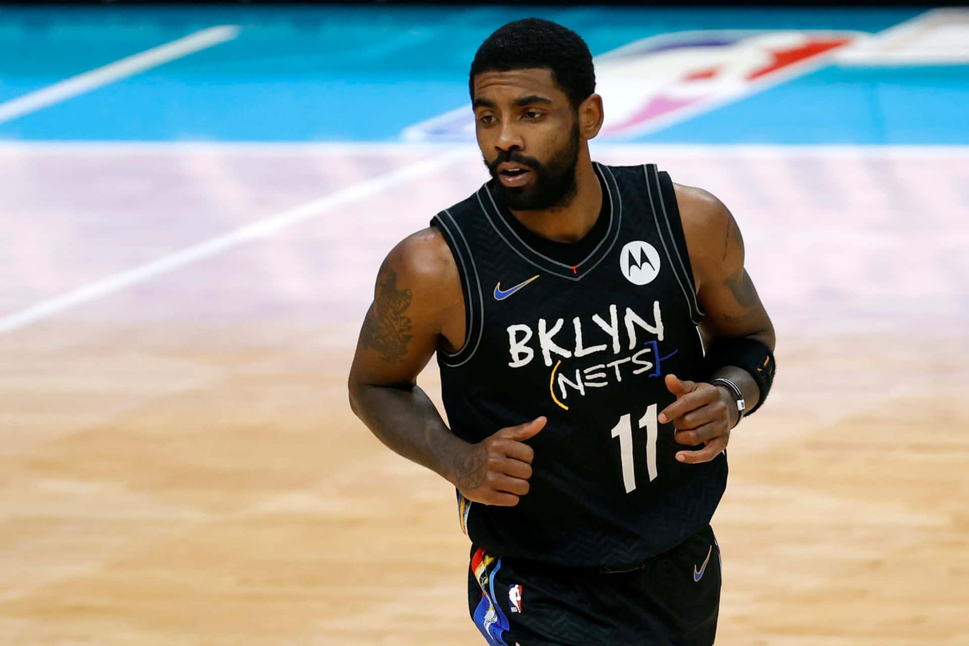 Kyrie Irving in his Brooklyn Nets kit Wallpaper