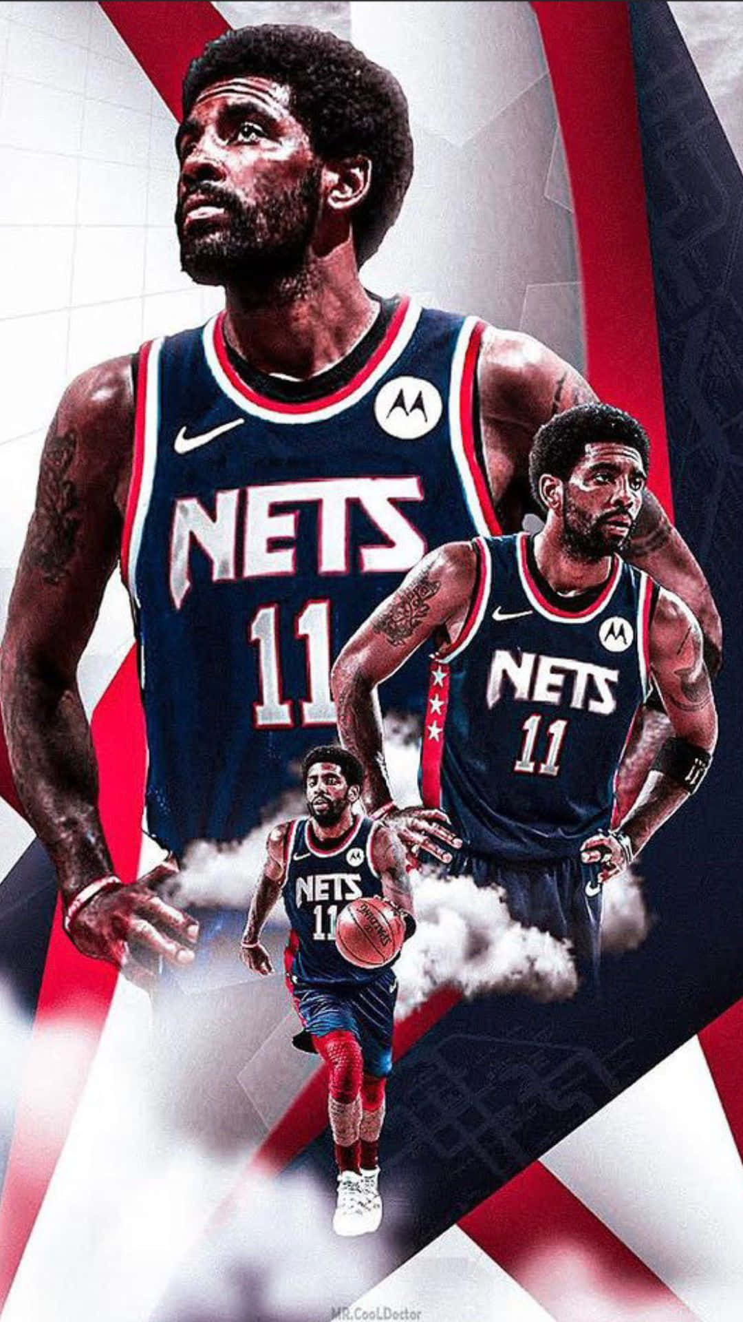Basketbollstjärnankyrie Irving Spelar För Brooklyn Nets. Wallpaper