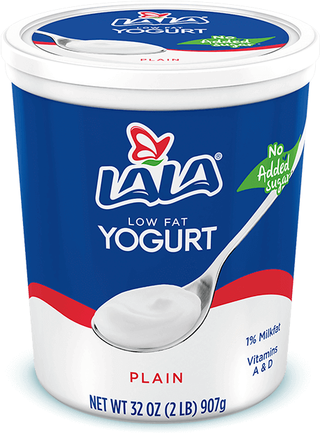L A L A Low Fat Plain Yogurt Container PNG