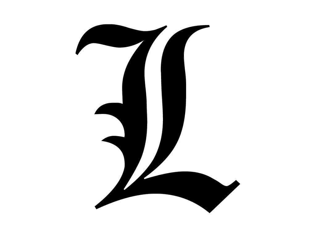 Luxurious 'L' Script Logo on a Glitter Background