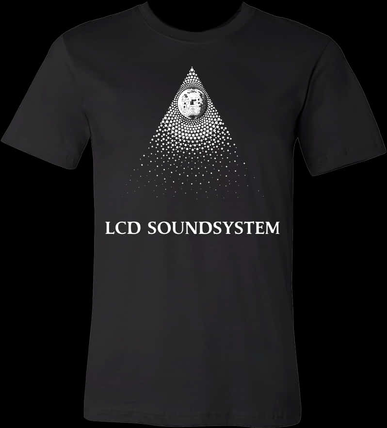 L C D Soundsystem Black Shirt Design PNG