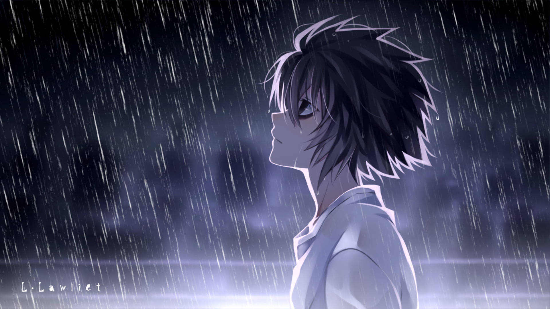 L Death Note Walking Most Beautiful Rain