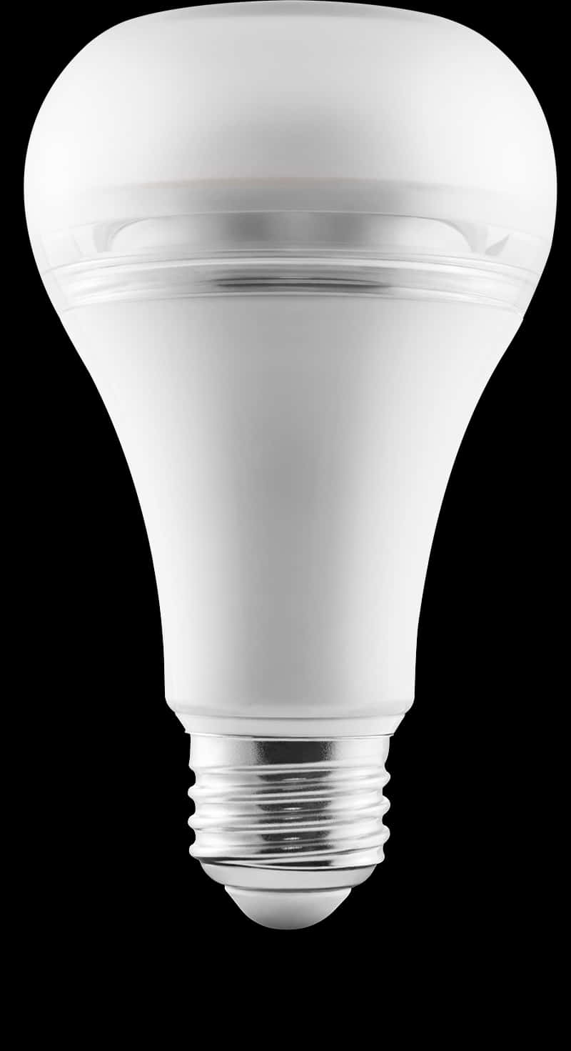 L E D Light Bulb Black Background PNG