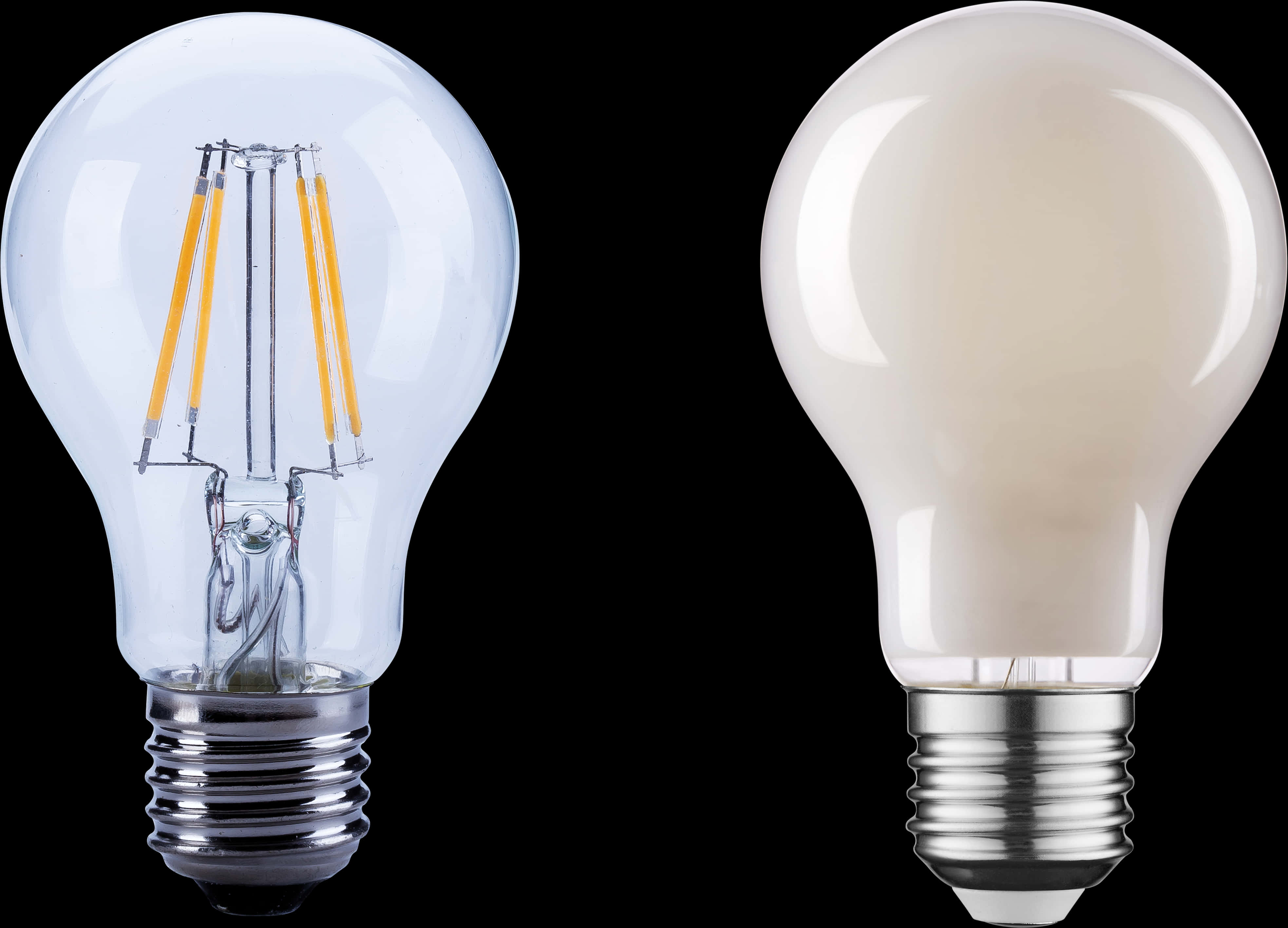 L E D Light Bulbs Comparison PNG