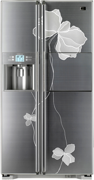 L G Floral Design Refrigerator PNG