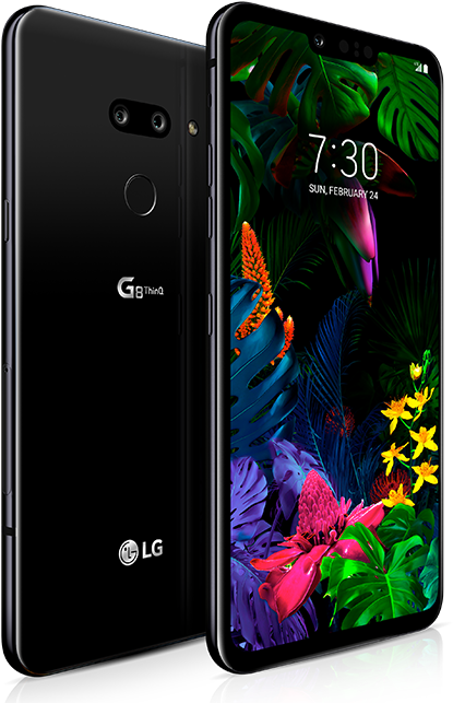 L G G8 Thin Q Smartphone Displayand Design PNG