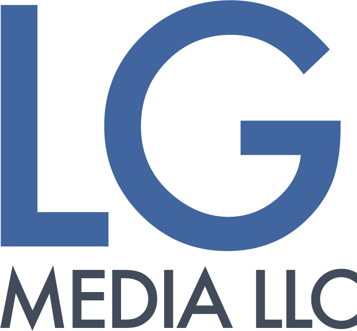 L G Media L L C Logo Blue PNG