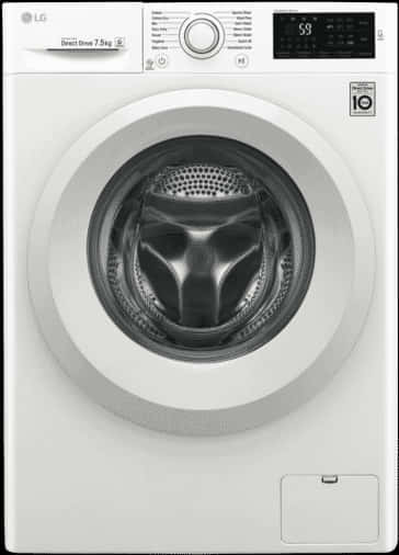 L G_ Front_ Load_ Washing_ Machine_7.5kg PNG