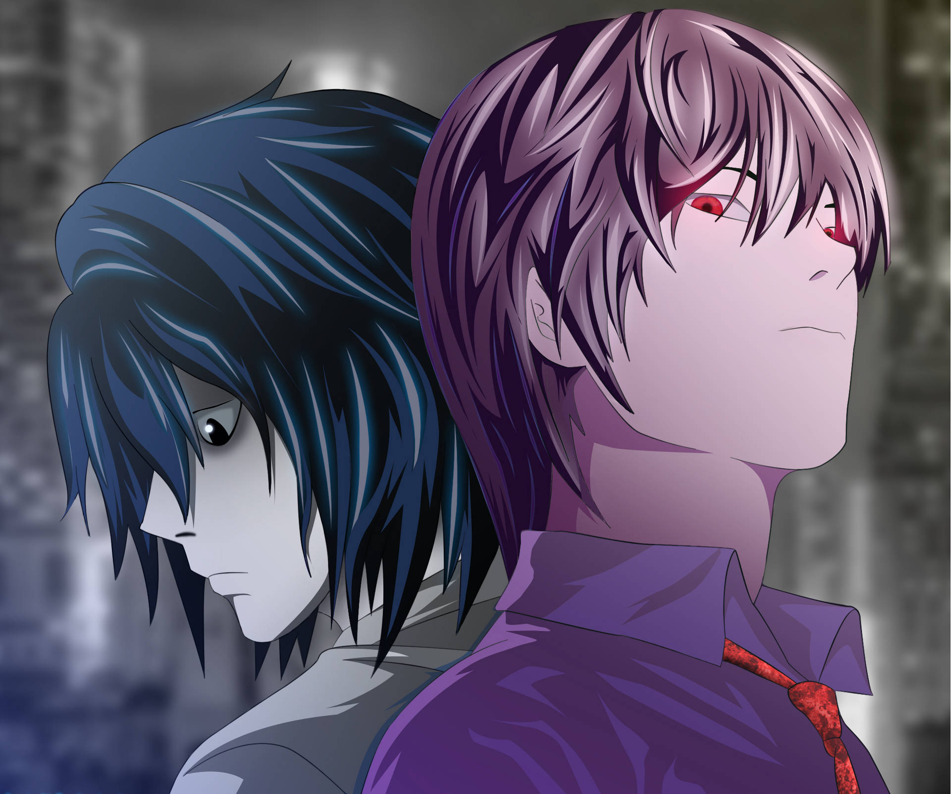 Download L Lawliet And Yagami Light Wallpaper | Wallpapers.com