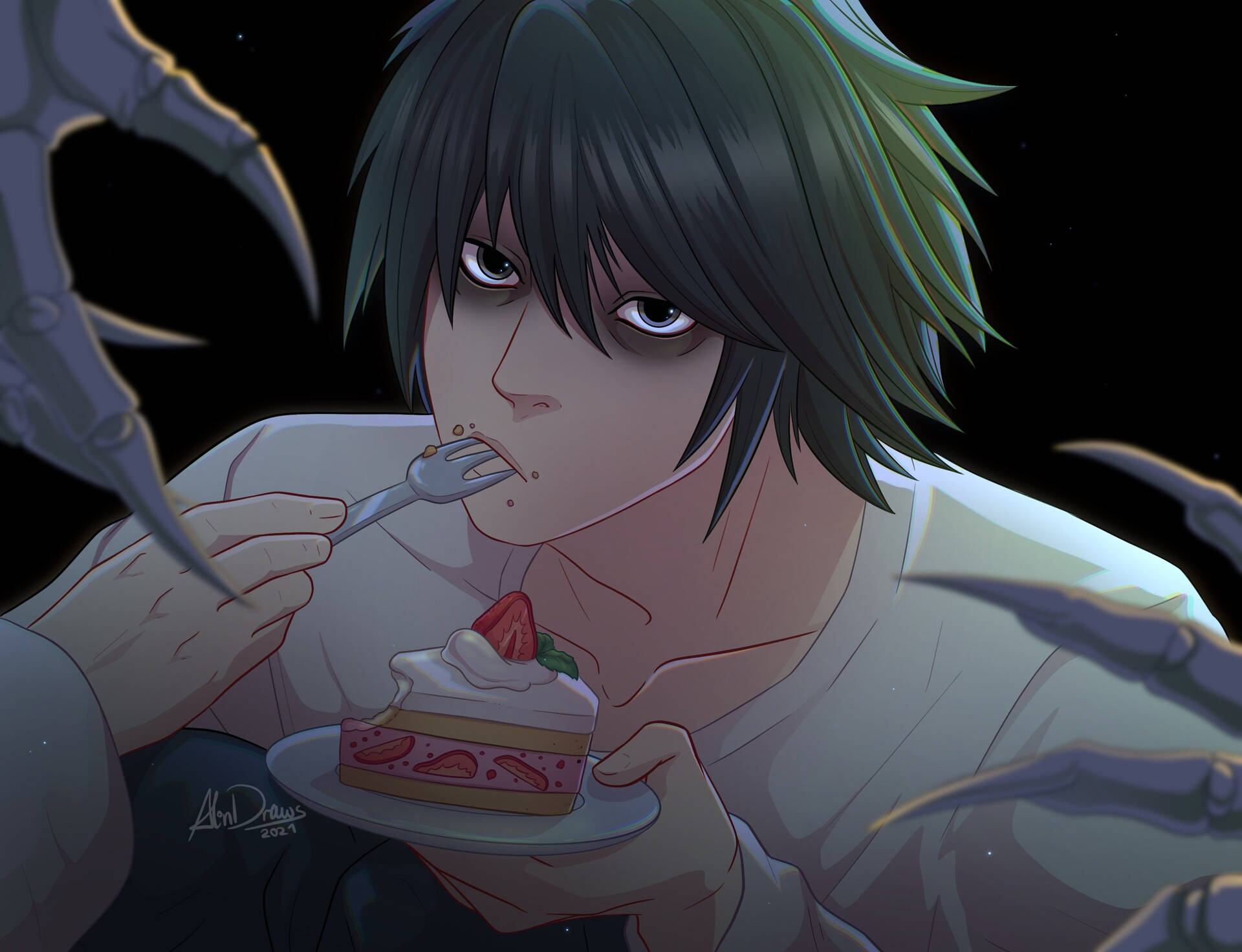 L Death Note Eating Cake