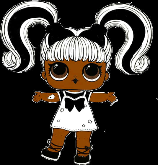 L O L Doll Blackand White Illustration PNG