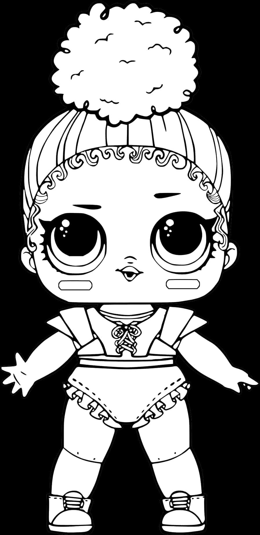 L O L Doll Coloring Page PNG