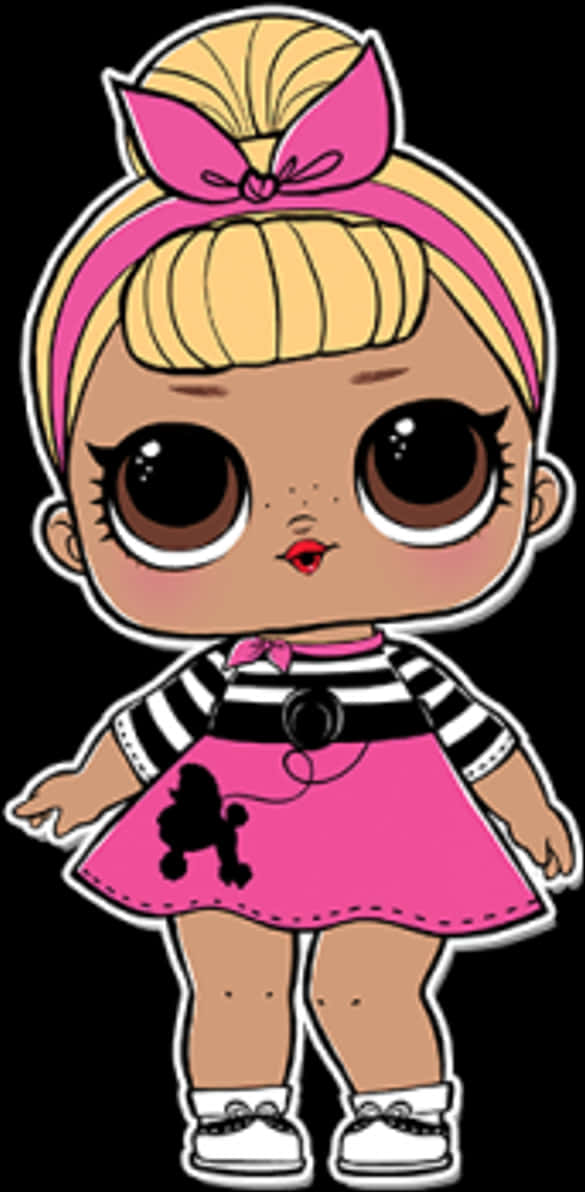 L O L Doll Cute Pink Outfit PNG