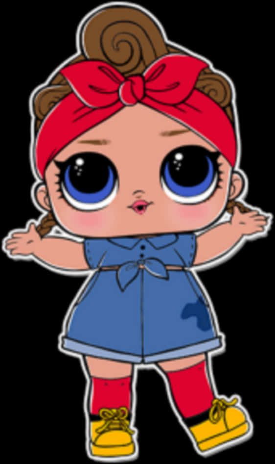 L O L Surprise Doll Red Headband PNG