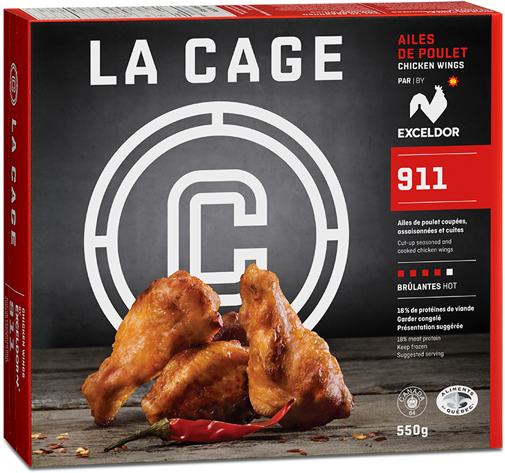 La Cage911 Chicken Wings Packaging PNG