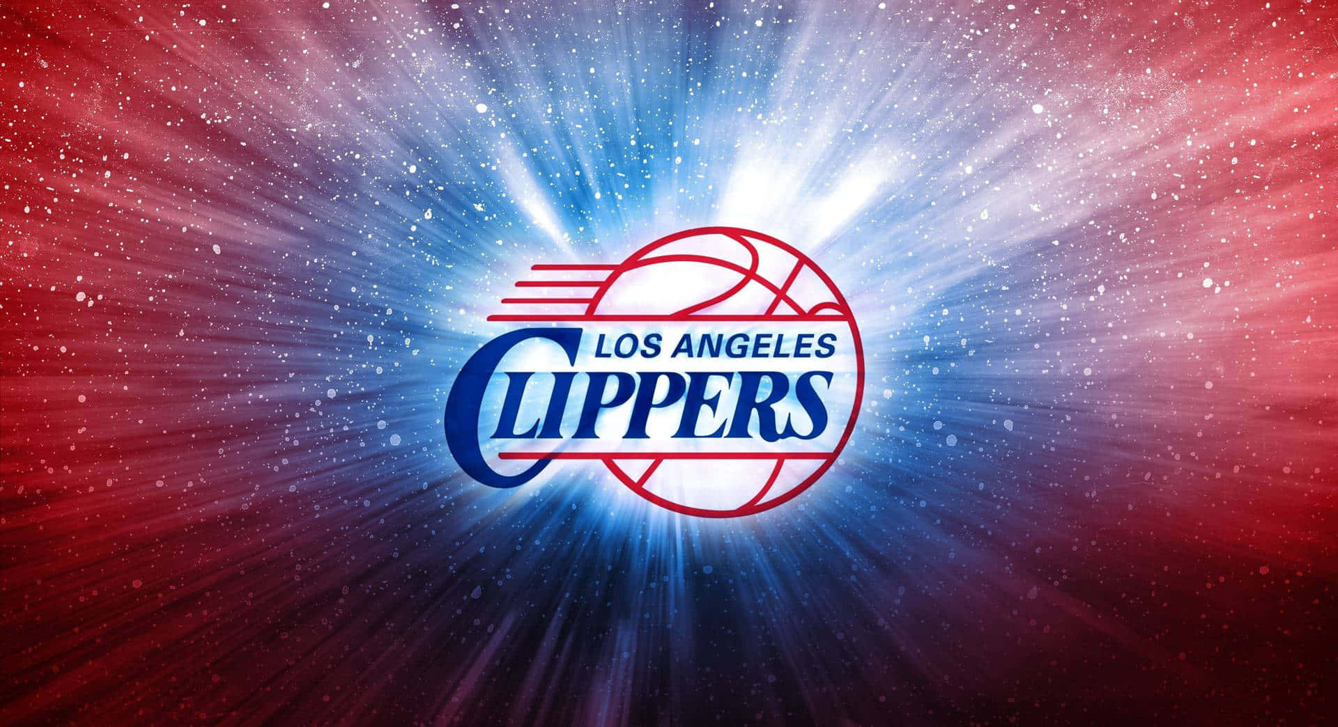 LA Clippers Logo Illuminated against a Stellar Galaxy Wallpaper