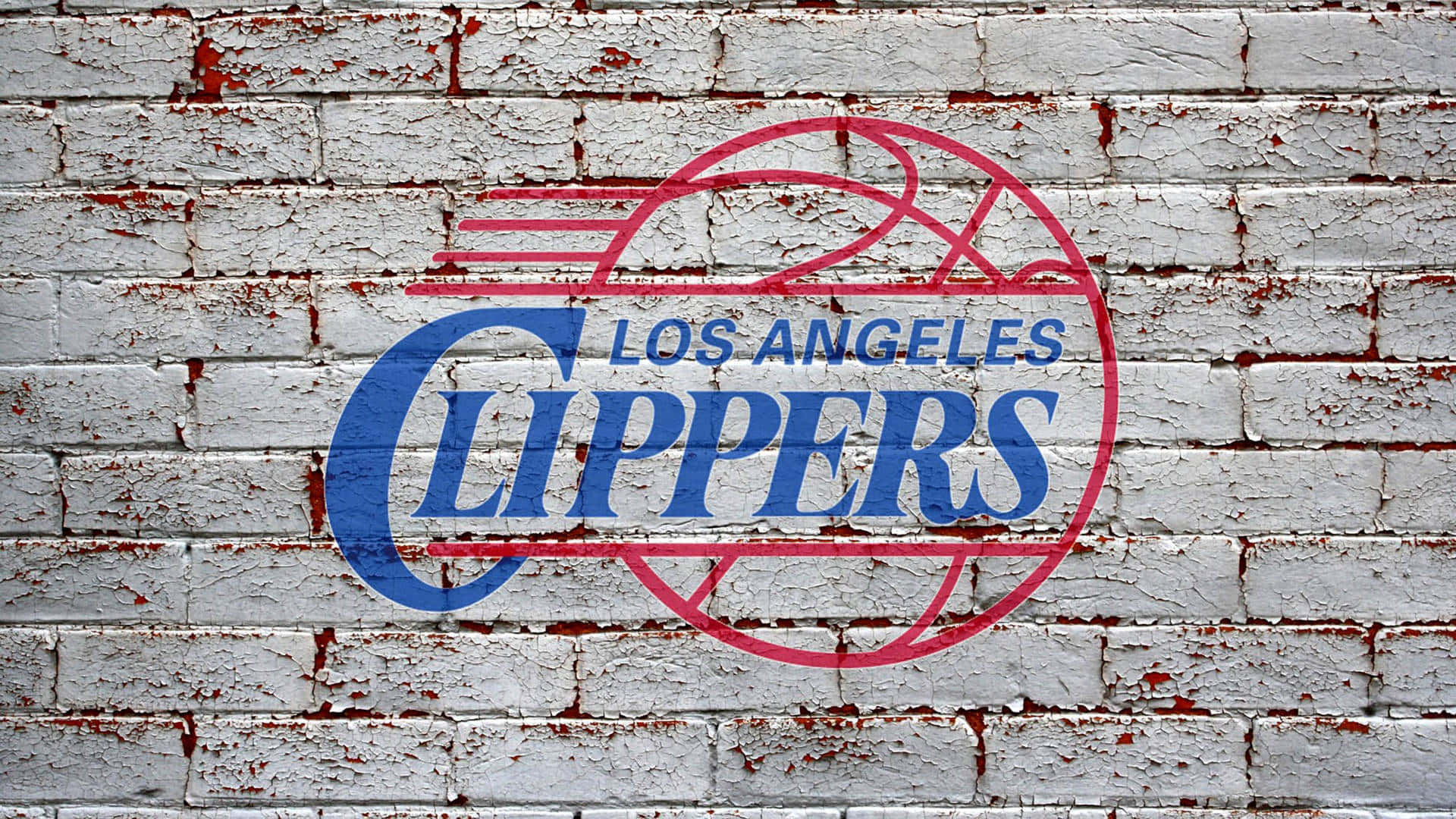 Ilustracióndel Logotipo De Los Angeles Clippers En Una Pared De Ladrillo. Fondo de pantalla