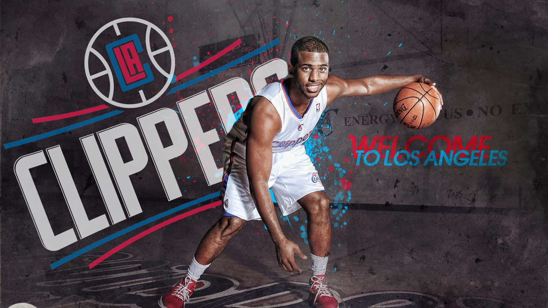 LA Clippers Professionel Basketball Spiller Chris Paul Illustration Tapet Wallpaper