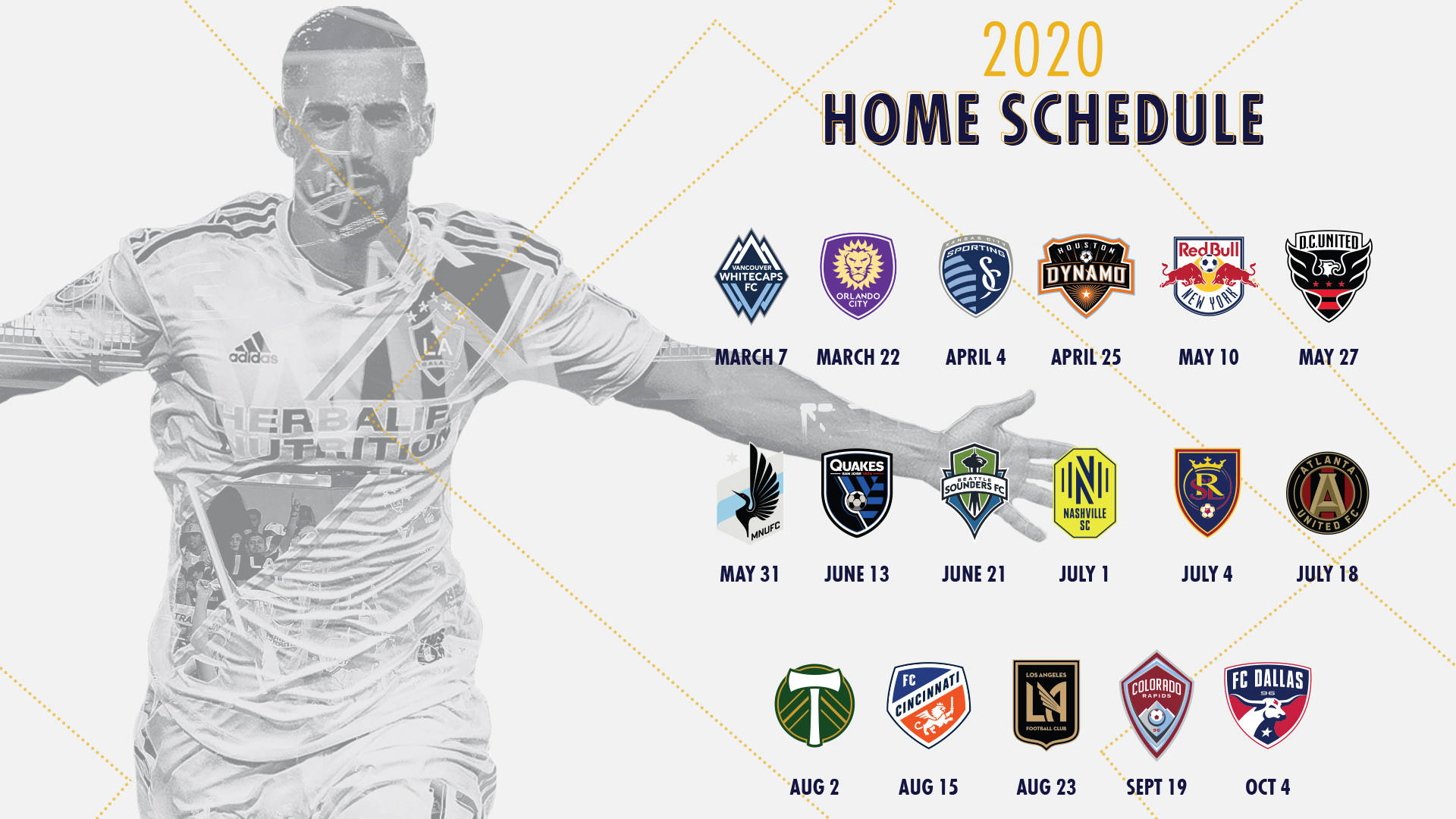 LA Galaxy Home Schedule 2020 Wallpaper