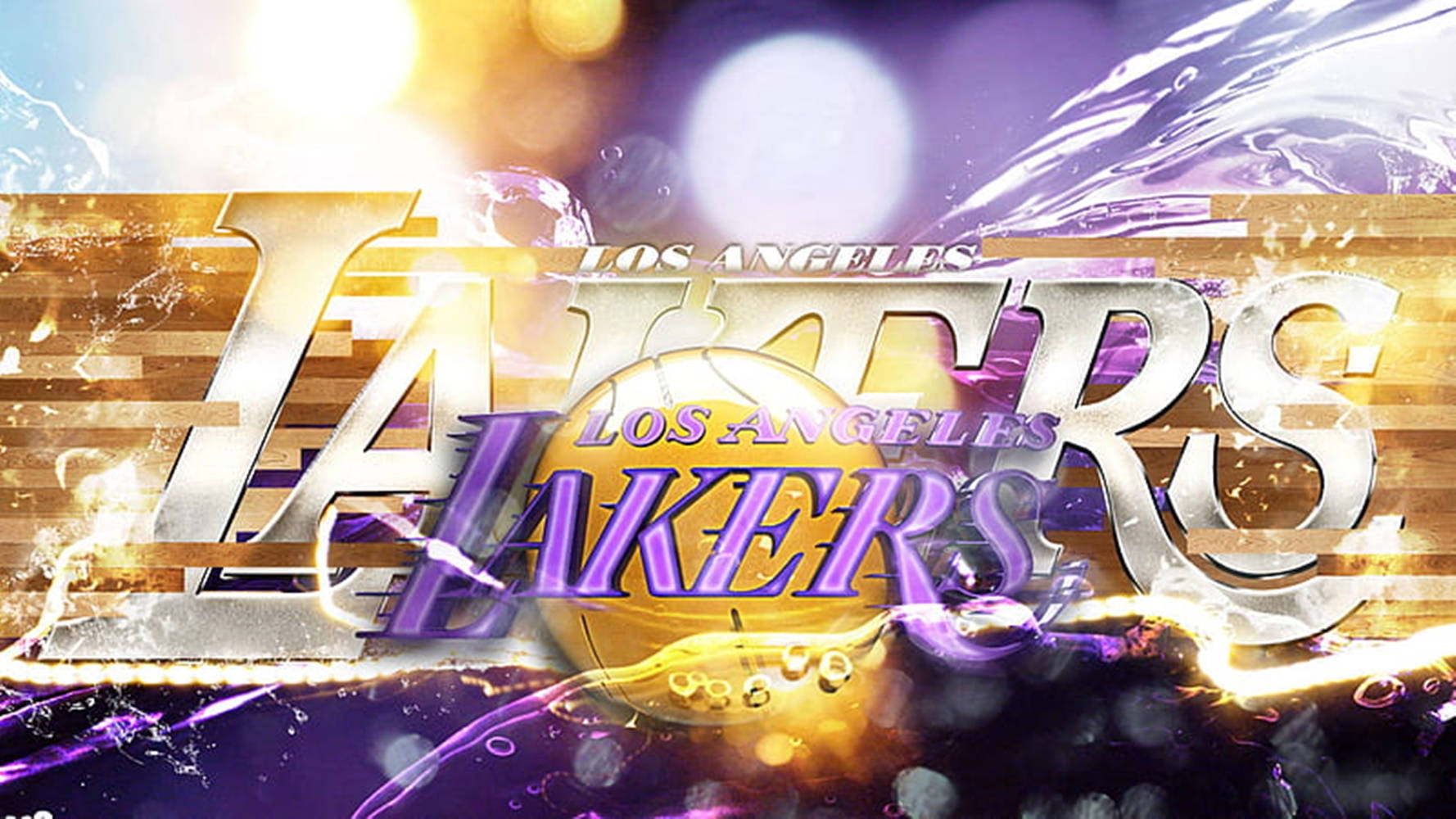 La Lakers Logo Gold Purple Wallpaper