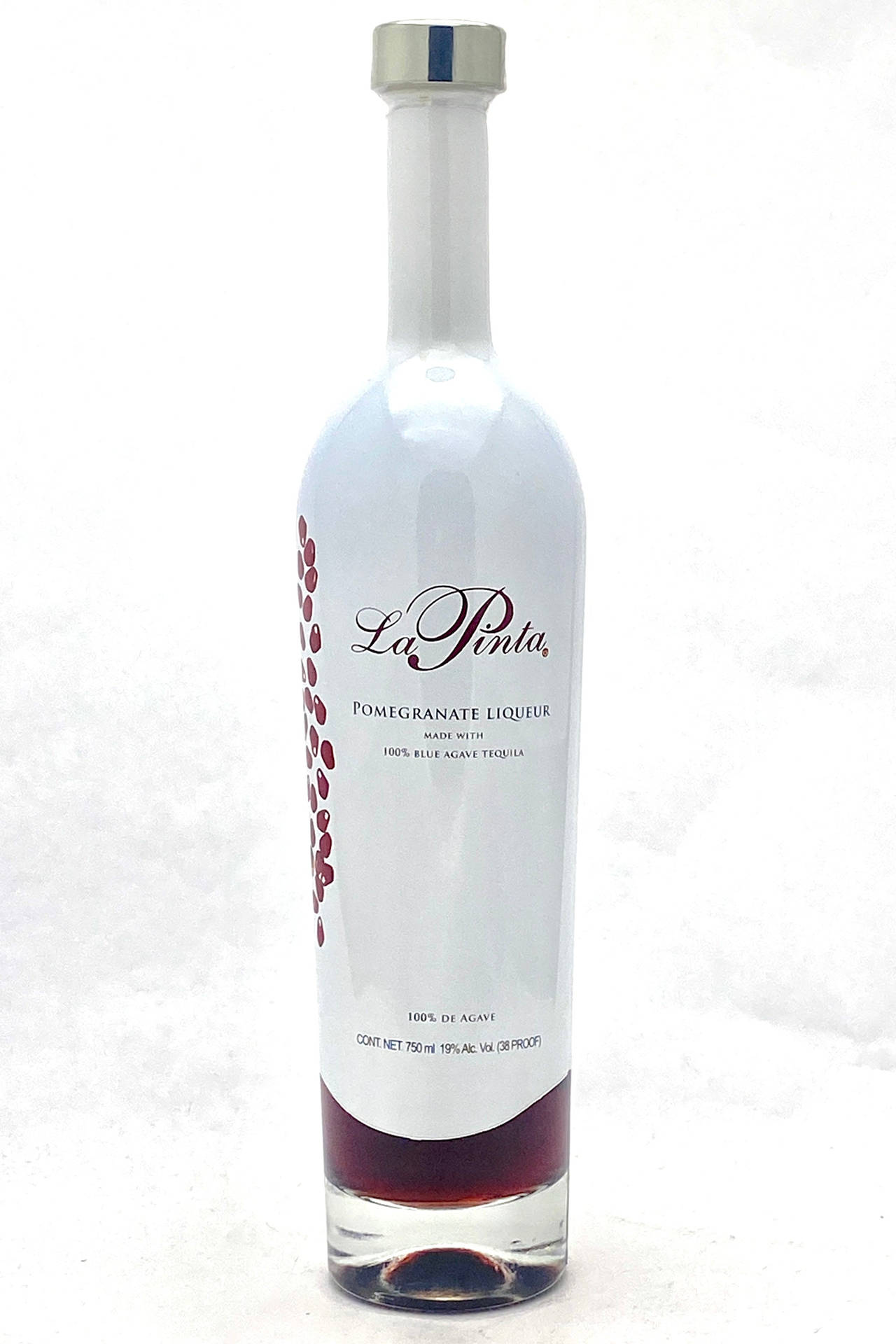 La Pinta Pomegranate Liqueur Bottle White Background Wallpaper