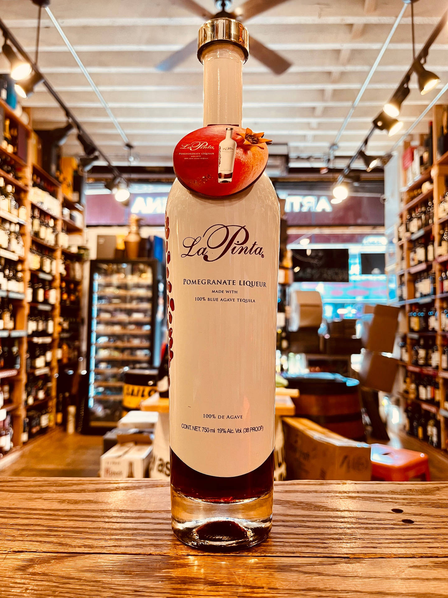 Elegant La Pinta Pomegranate Liqueur Bottle Wallpaper